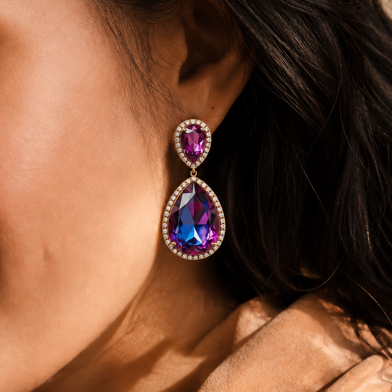 Handcrafted Upcycled Silk Statement Earrings