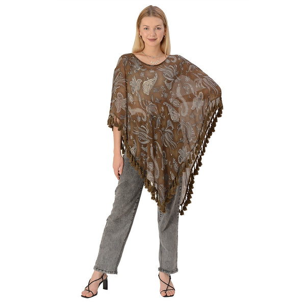 Georgette Poncho,Upcycled Free Size (Free Size)