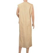 Khadi Cotton Hand Embroidered Long Open Style Shrug Jacket (Large)