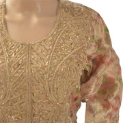 Pure Silk Zardozi Party Wear Short Kurta Top (Medium)