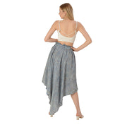 Pure Crepe Silk Long Skirt,Upcycled Free Size (Small)