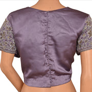 Satin Silk Hand Beaded Crop Top Blouse