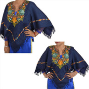 Pure Wool Hand Embroidered Poncho (Free Size)