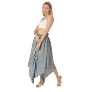 Pure Crepe Silk Long Skirt,Upcycled Free Size (Small)