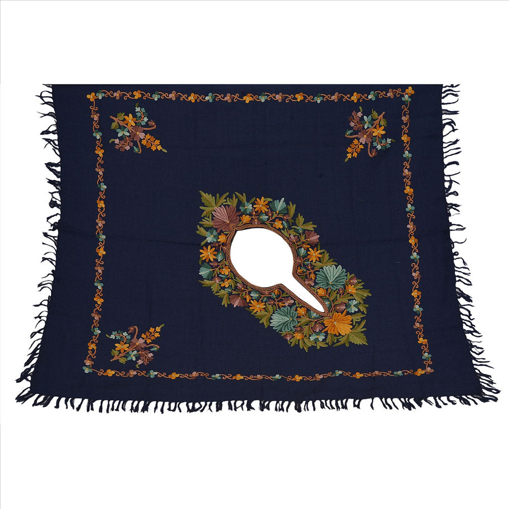 Pure Wool Hand Embroidered Poncho (Free Size)