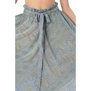 Pure Crepe Silk Long Skirt,Upcycled Free Size (Small)