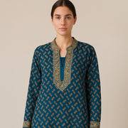 Pure Georgette Silk Hand Embroidered Long Kurta