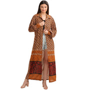 Pure Silk Printed Long Dress (Medium)