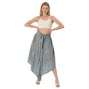 Pure Crepe Silk Long Skirt,Upcycled Free Size (Small)