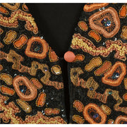 Velvet Hand Beaded Woven Short Jacket (Medium)
