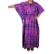 Pure Silk Artisan Tie & Dye Long Kaftan Dress (Adjustable Waist Belt)
