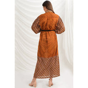 Pure Silk Printed Long Dress (Medium)