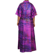 Pure Silk Artisan Tie & Dye Long Kaftan Dress (Adjustable Waist Belt)