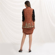Pure Crepe Silk Skirt With Blazer Co-Ord Set (Medium)