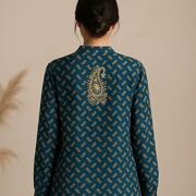 Pure Georgette Silk Hand Embroidered Long Kurta