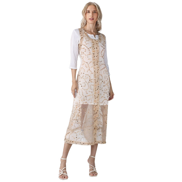 Net Mesh Handmade Fashion Style Long Kurta (Medium)