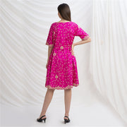 Flared Pure Silk Zardozi Short Party Wear Jacket Shrug Upcycled (Large)