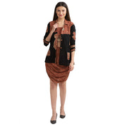 Pure Crepe Silk Skirt With Blazer Co-Ord Set (Medium)