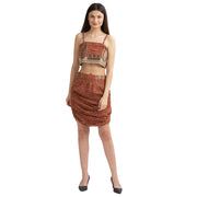 Pure Crepe Silk Skirt With Blazer Co-Ord Set (Medium)