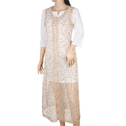 Net Mesh Handmade Fashion Style Long Kurta (Medium)